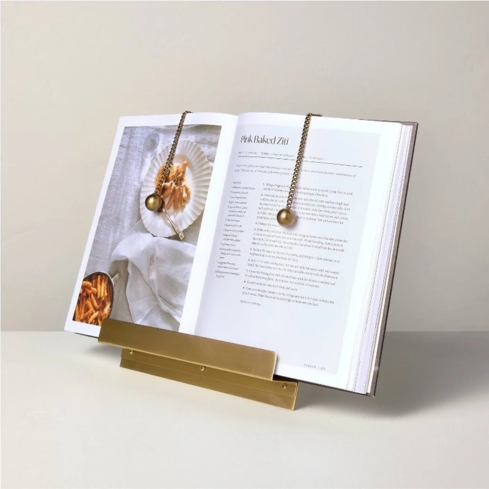 Hearth & Hand Magnolia Brass Cookbook Holder with Weighted Chains